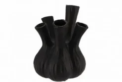 Aglio toeter vaas (tulpenvaas) mat zwart 20x25cm