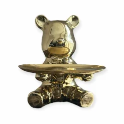 Beer met dienblad schaaltje beeld goud