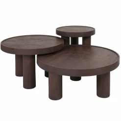 Bijzettafel Tias ø42 cm – Espresso Mangohout