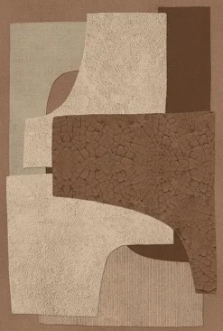 Canvas incl. lijst 80x120cm Handgeschilderd ‘Bruine vlakken’