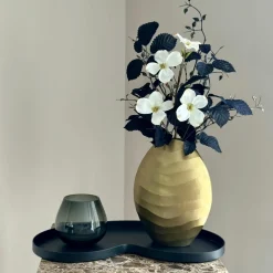 Complete woonaccessoires set met waxinelichthouder goud zwart