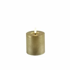 Countryfield LED kaars rustiek lyon 7.5x8cm Goud