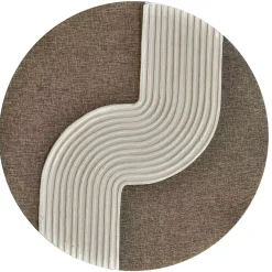 3D wanddecoratie rond Bruin beige 80 cm