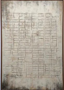 3D wanddecoratie 83x123cm met olieverf reliëf en frame #2