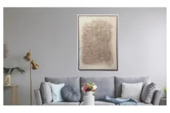 3D wanddecoratie 83x123cm met olieverf reliëf en frame