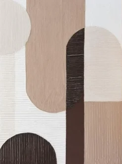 3D wanddecoratie 60x80cm Organische vormen in aardetinten