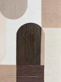 3D wanddecoratie 60x80cm Organische vormen in aardetinten #2