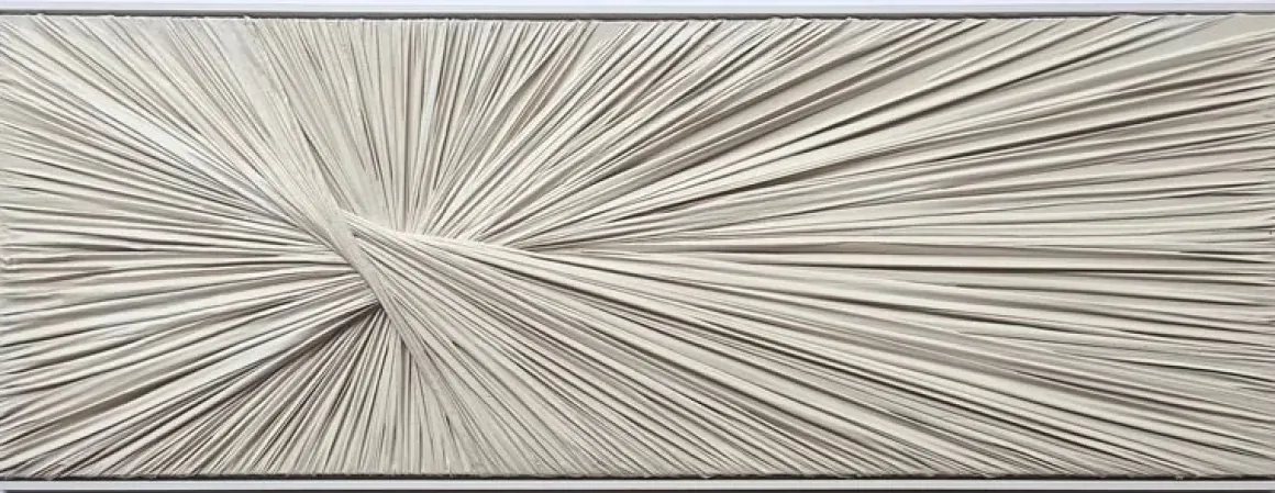 3D wanddecoratie 153x53cm Textiel +olieverf met frame