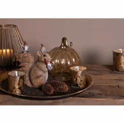 Decoratie Pompoen 15×18 cm goudkleurig glas