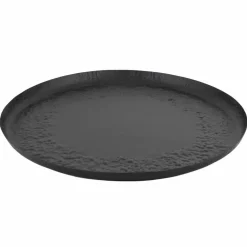 Decoratief rond dienblad hammered 40 cm Zwart
