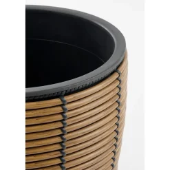 Durban Bloempot Buiten – Set van 3 – H36 x Ø40 cm – Gerecycled Plastic – Bruin