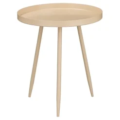 Flores Bijzettafel – H38 x Ø34 cm – Metaal – Beige