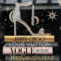 Glasschilderij met kristallen en lijst 80x80cm Hak op boeken