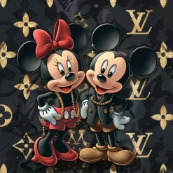 Glasschilderij Mickey Mouse disney 80x80cm