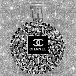 Glasschilderij 80x80cm Parfum Fles