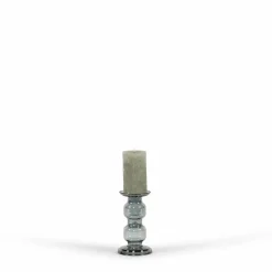 Glazen kandelaar Oyster 2 Rolls grey luster