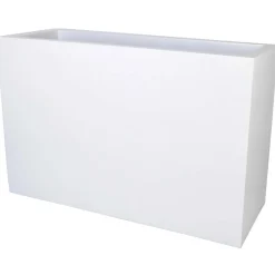 Grote smalle witte bloempot Chicago op wielen 100 of 120cm