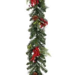 Harvey Guirlande met Dennenappels – L180 x B15 x H11 cm – Groen, Rood
