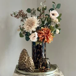 Herfstdecoratie complete tafel decoratie set met dienblad panter