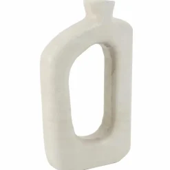 Houten donut vaas wit 18x6x31cm