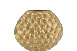Inga jada gold goud ovaal vaas structuur 24x10x20cm
