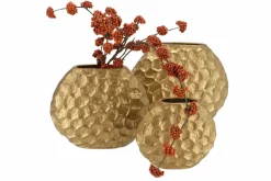 Inga jada gold goud ovaal vaas structuur 24x10x20cm