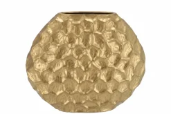 Inga jada gold goud ovaal vaas structuur 32x12x26cm