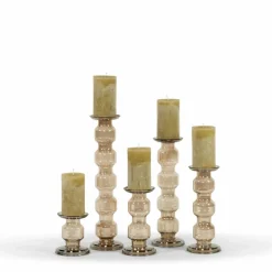 Kandelaar glas Oyster 2 Rolls brown luster