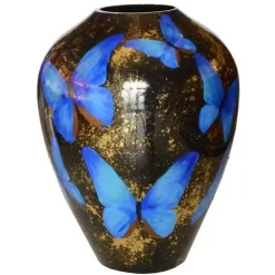 Kander M butterfly gold blue Ø27,5 x H35 cm