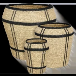 Opbergmand – Set van 3 – H38 x Ø30 cm – Zeegras – Lichtbruin