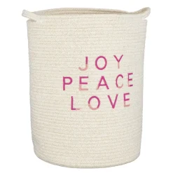 Opbergmand – Set van 2 – H46 x Ø33 cm – Katoen – Wit