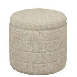 Poef met Opbergruimte – H41 x Ø42 cm – Beige
