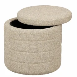 Poef met Opbergruimte – H41 x Ø42 cm – Beige