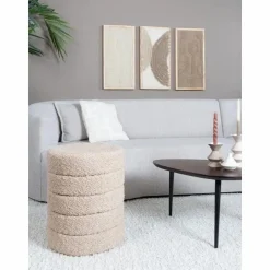 Poef Rosa Beige 53 x ø43 cm