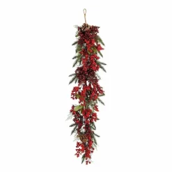 Randell Druppelvormige Kerstslinger – L110 x B18 x H10 cm – Rood