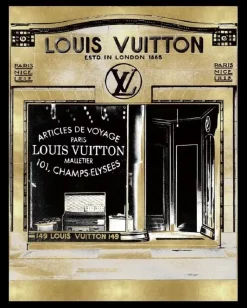 Schilderij poster met zwarte lijst luxe winkel lv 40x50cm