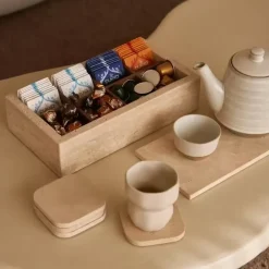 Travertin opbergdoos theedoos organizer mooisa 32,5×17,5x8cm