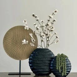 Vensterbank decoratie of side table set zwart goud bloesem