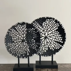 Vensterbank of side table decoratie set ornamenten zwart