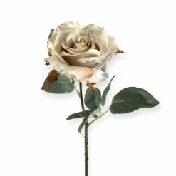 Zijden bloem roos taupe beige 62cm